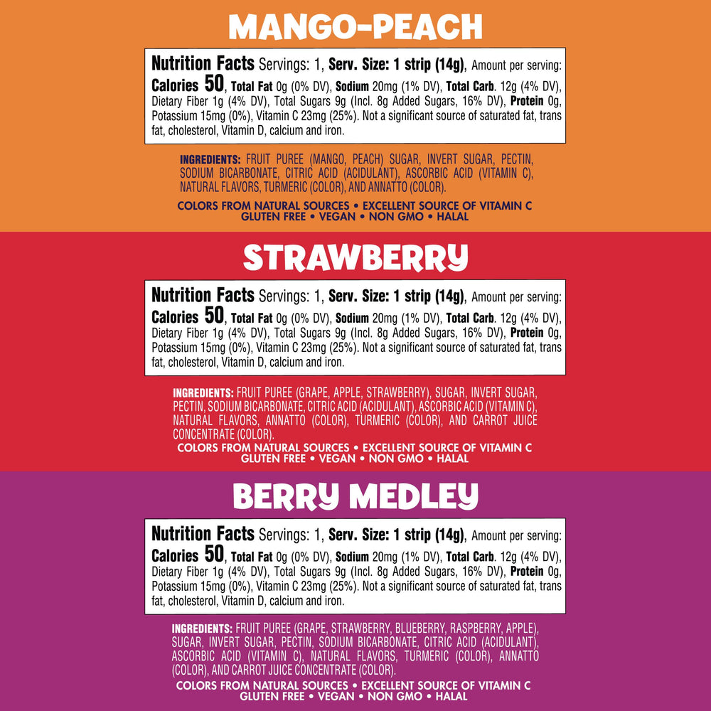 Welch's primer plano de la textura suave de la tira y su aspecto no pegajoso