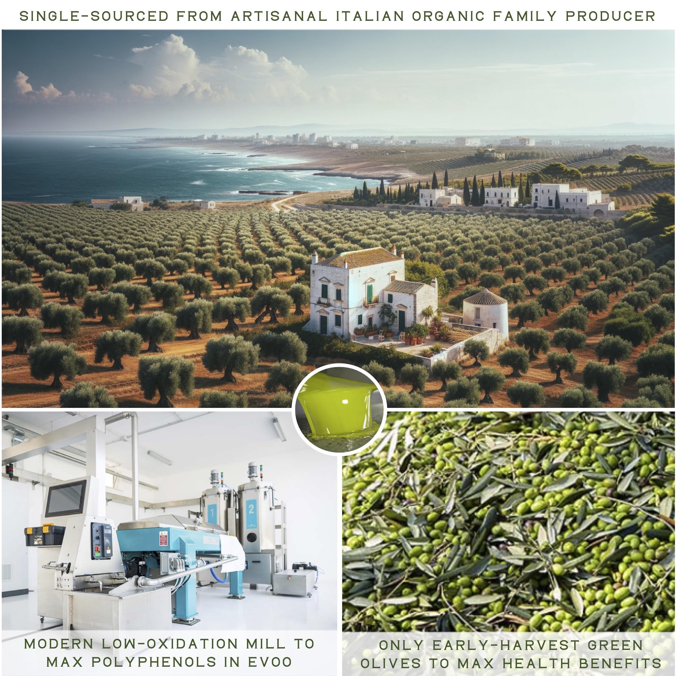 WellEatable etiqueta del productor con medallas y puntuación Flos Olei visible