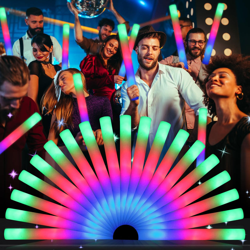 wellent palo de espuma frontal mostrando diseño y colores, ideal para iluminar fiestas