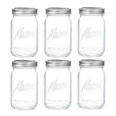 WELLIFE frascos mason pack de 6 vista frontal para almacenamiento organizado