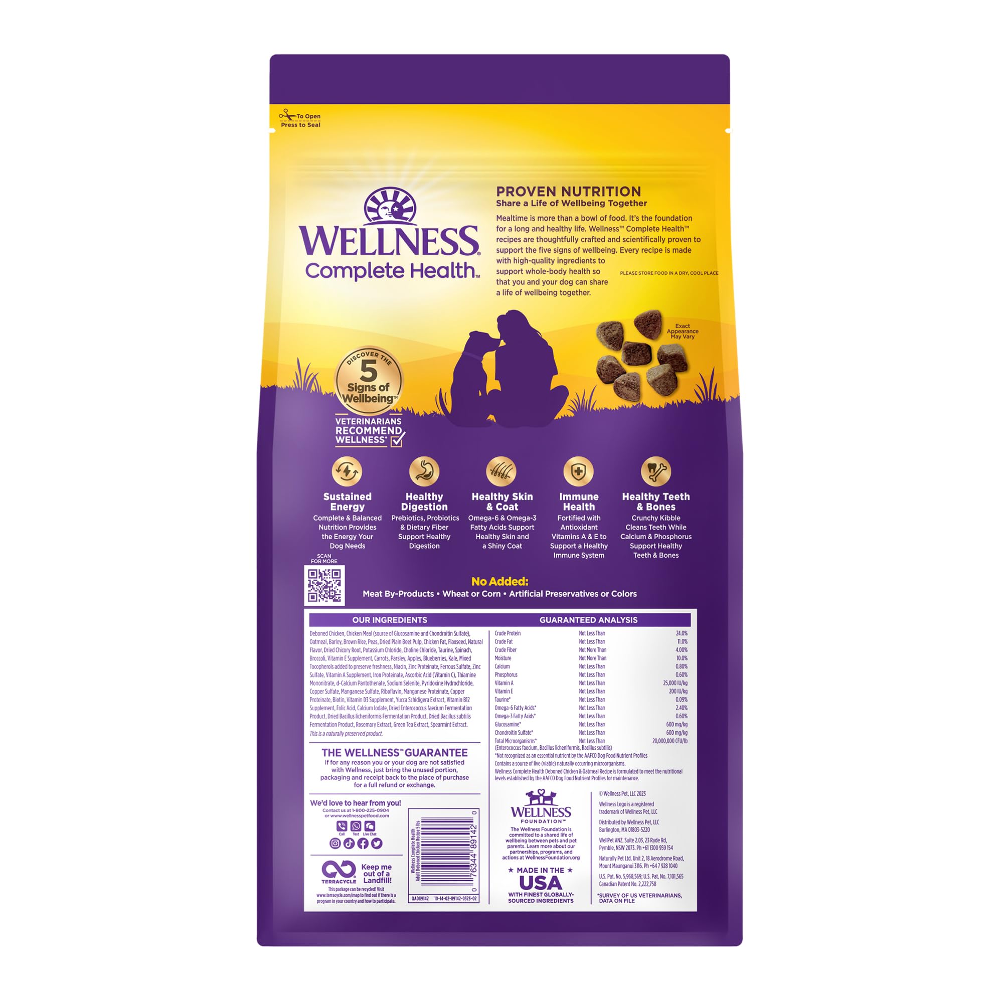 Wellness bolsa de 5 lb en estantería lista para almacenar