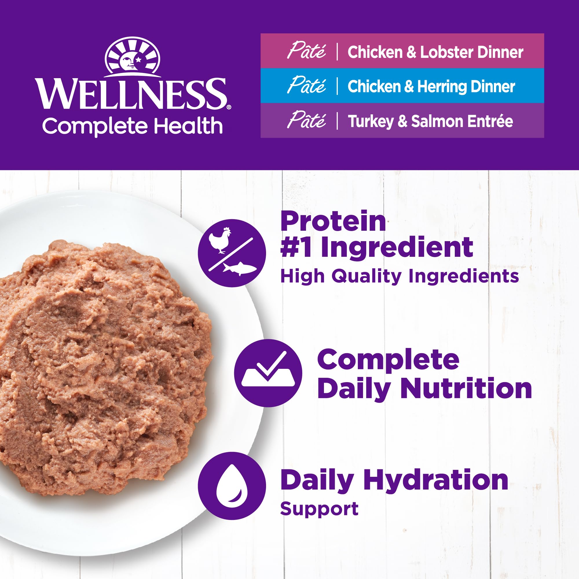 Wellness close-up of pate texture showing smooth consistency for easy eating