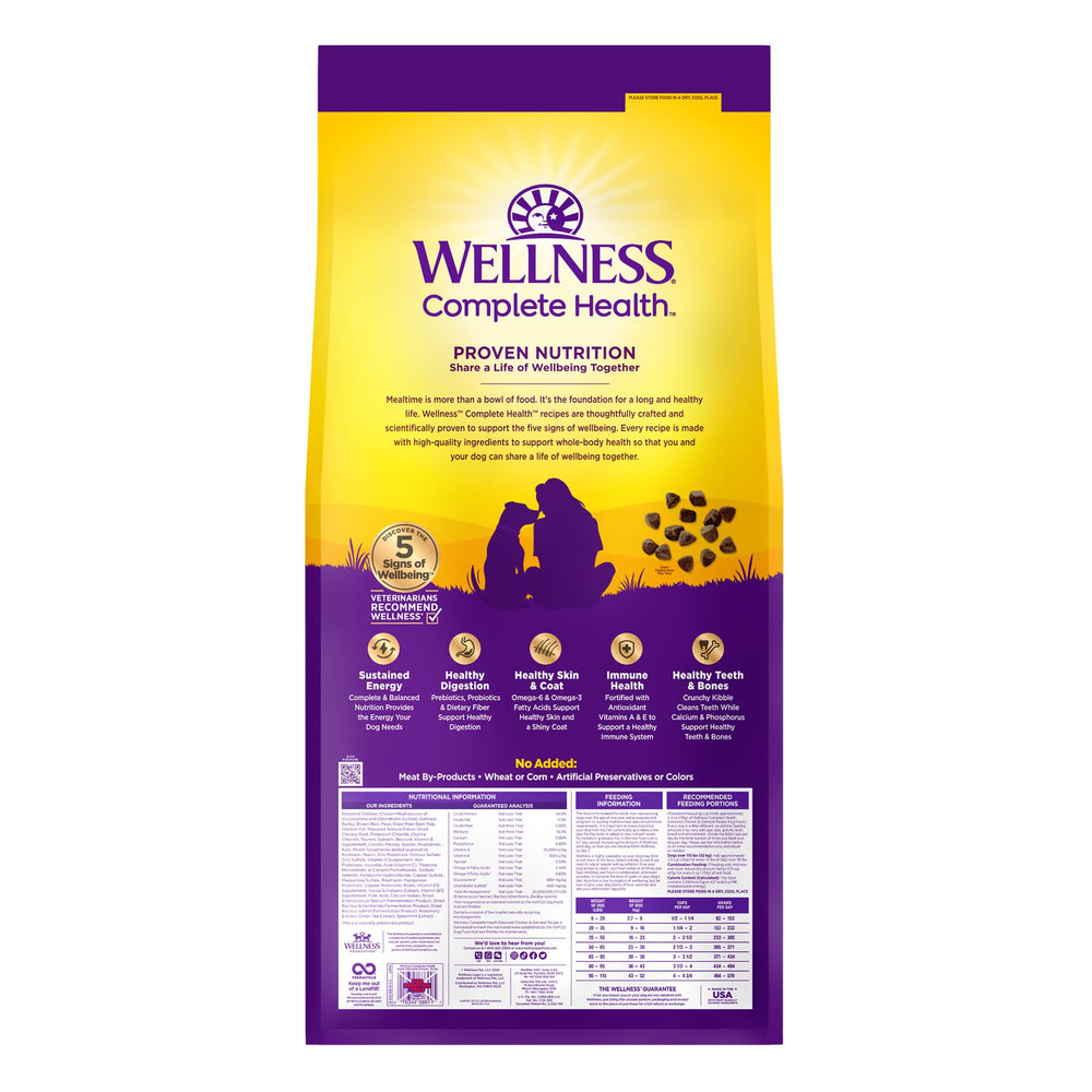 Wellness ingredientes frescos pollo y avena como fuentes naturales de energía