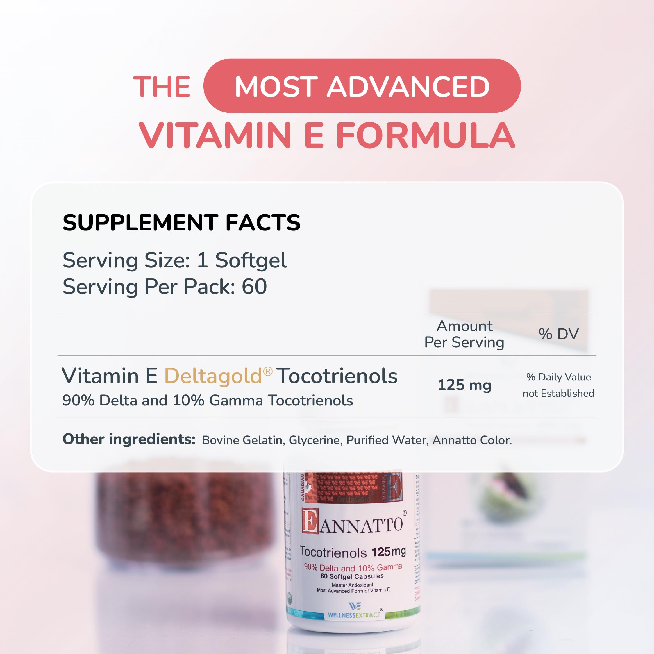 WELLNESS EXTRACT etiqueta con información nutricional y pureza del producto