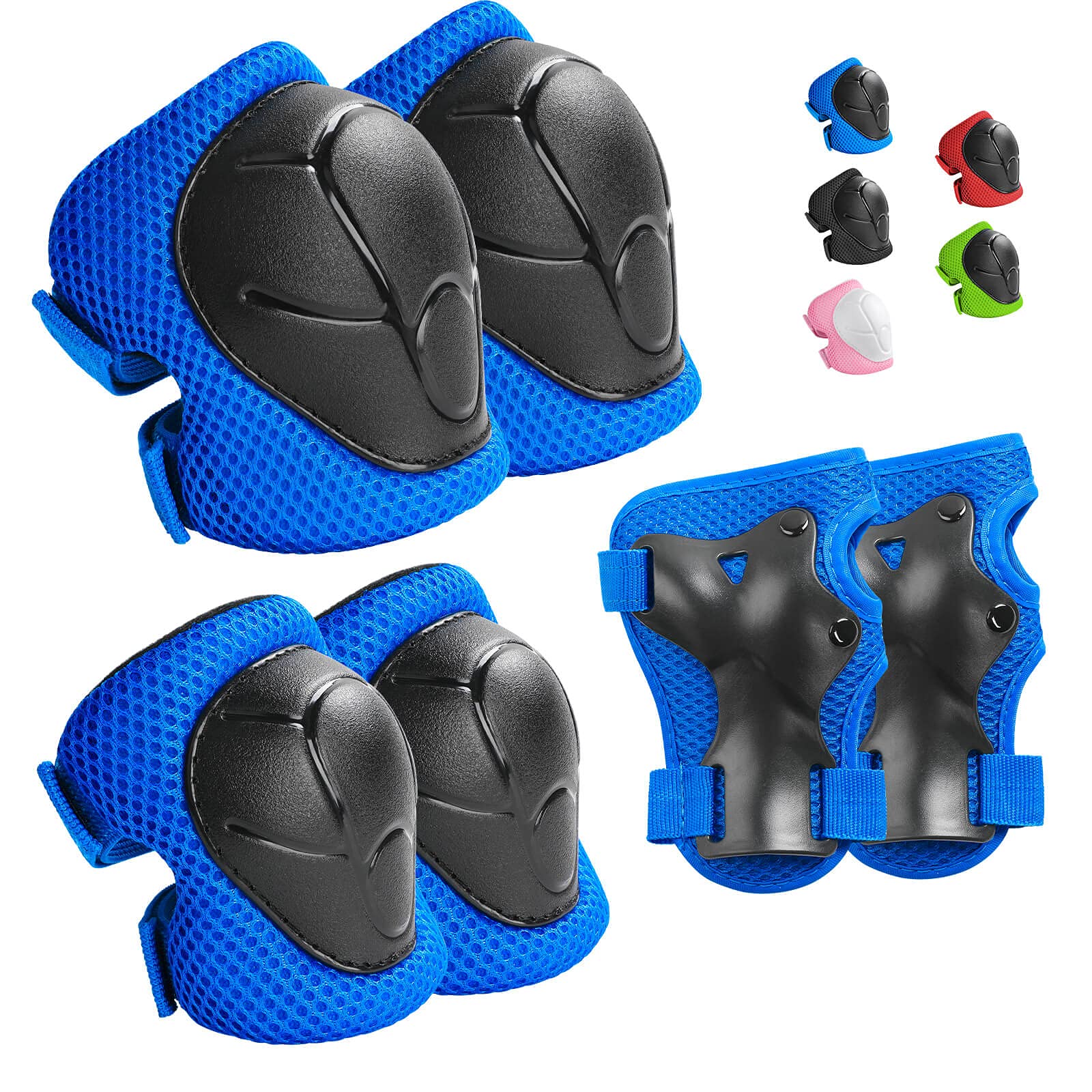 Wemfg vista frontal del set completo con bolsa, protege en actividades