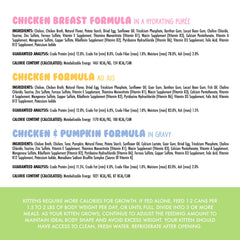 Weruva kitten ingredient label showing real meat and clean recipe