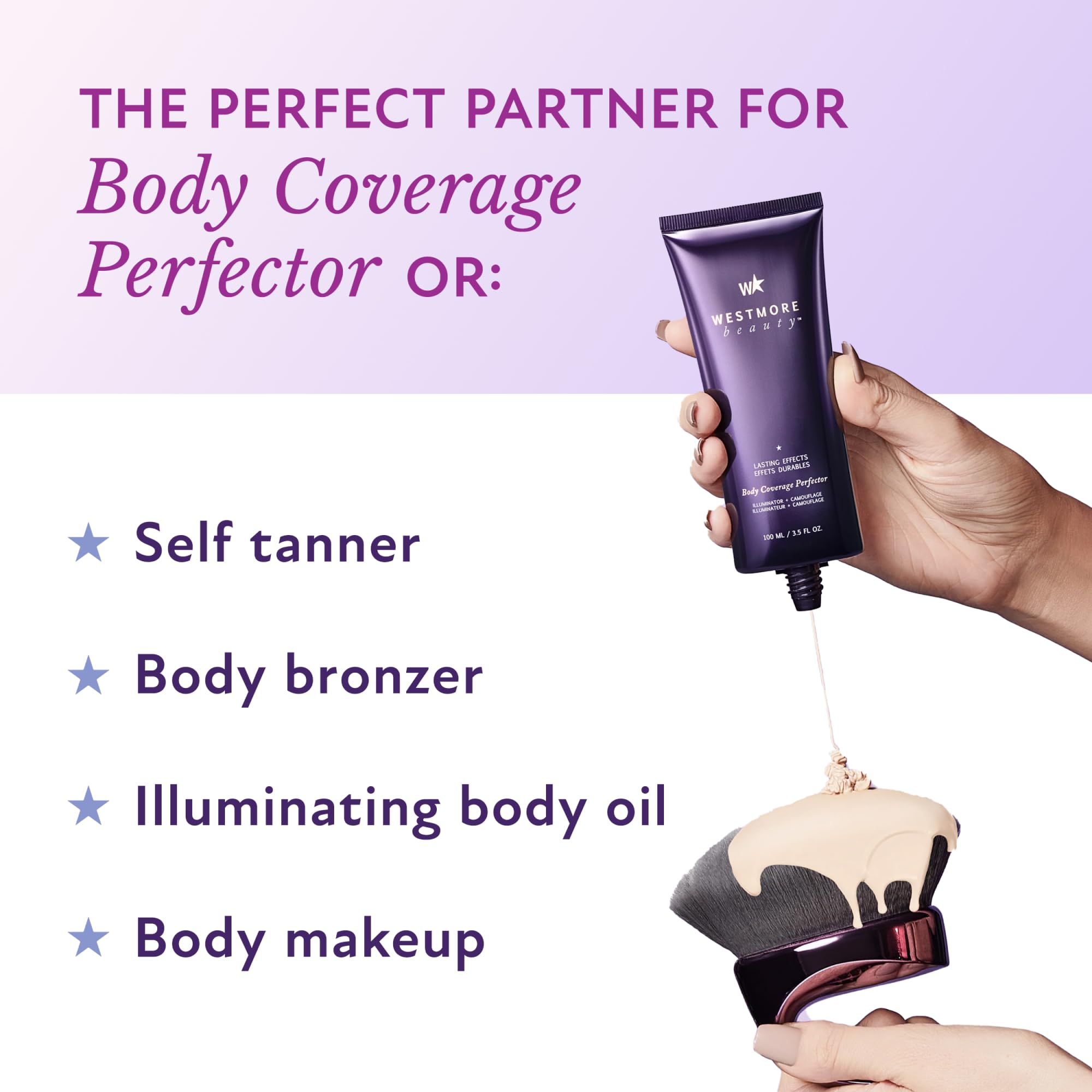 Westmore Beauty primer plano de cerdas sintéticas suaves que difuminan uniformemente