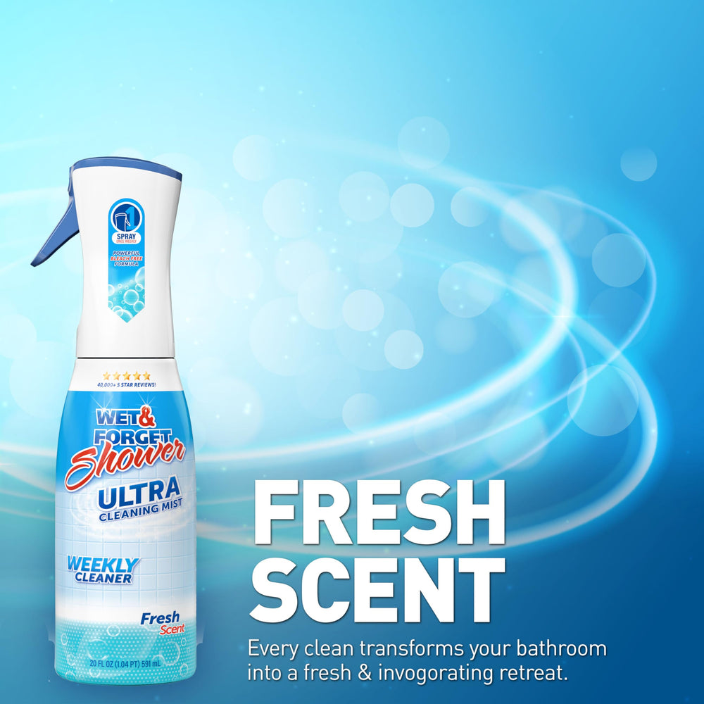Wet & Forget uso en ducha aplicando spray sobre lechada, mantenimiento semanal