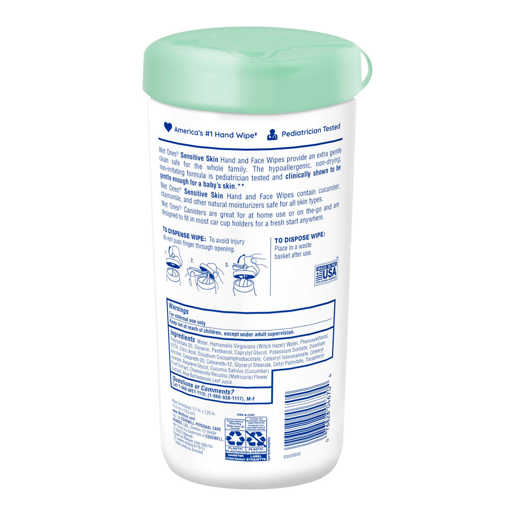 Wet Ones pack de seis canisters, reposición conveniente y ahorro