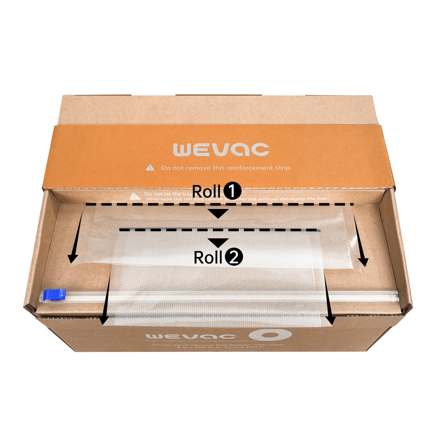 Wevac bolsa sellada con carne fresca, conserva sabor y evita quemaduras por congelación