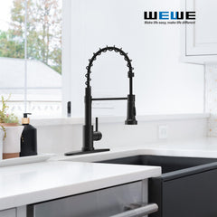 WEWE primer plano del acabado negro mate que resiste manchas