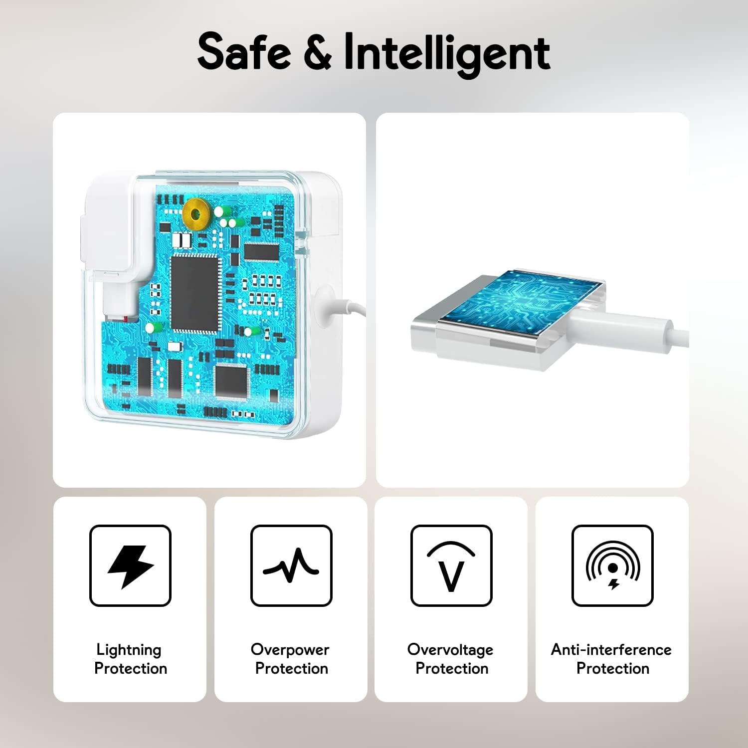 weyooin adaptador junto a un MacBook Pro para comparación de tamaño