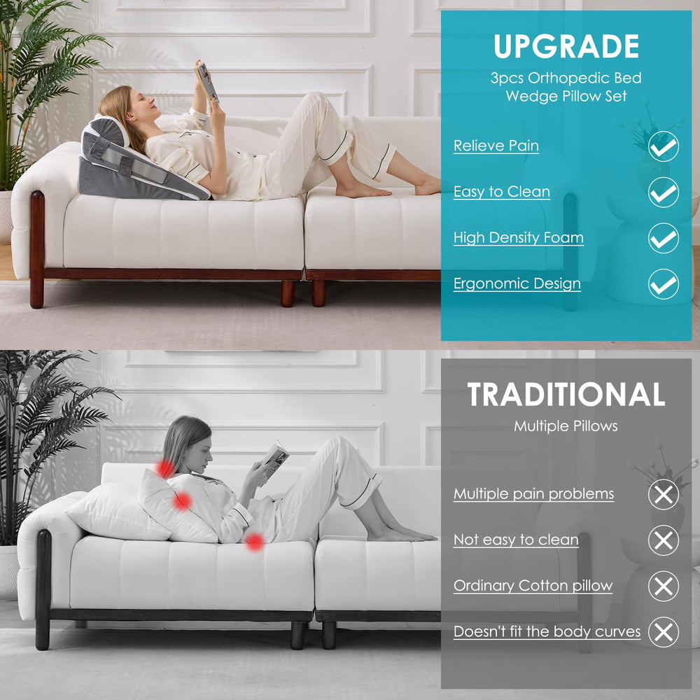 WGAKCED comparación de las cuñas junto a una cama para apreciar escala y altura