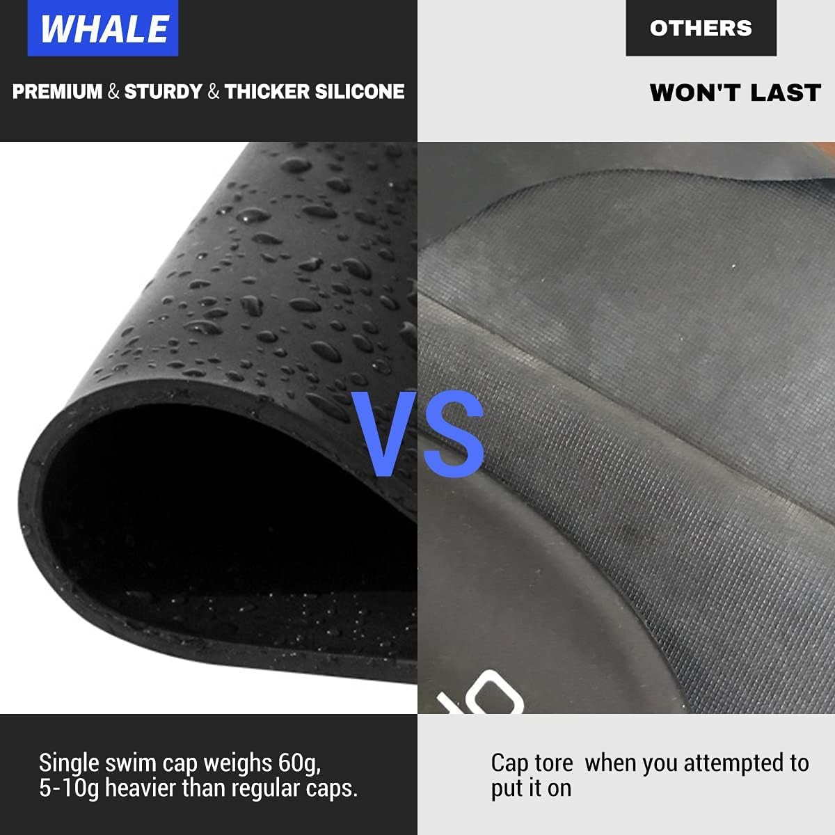 WHALE detalle de cobertura de orejas para reducir entrada de agua