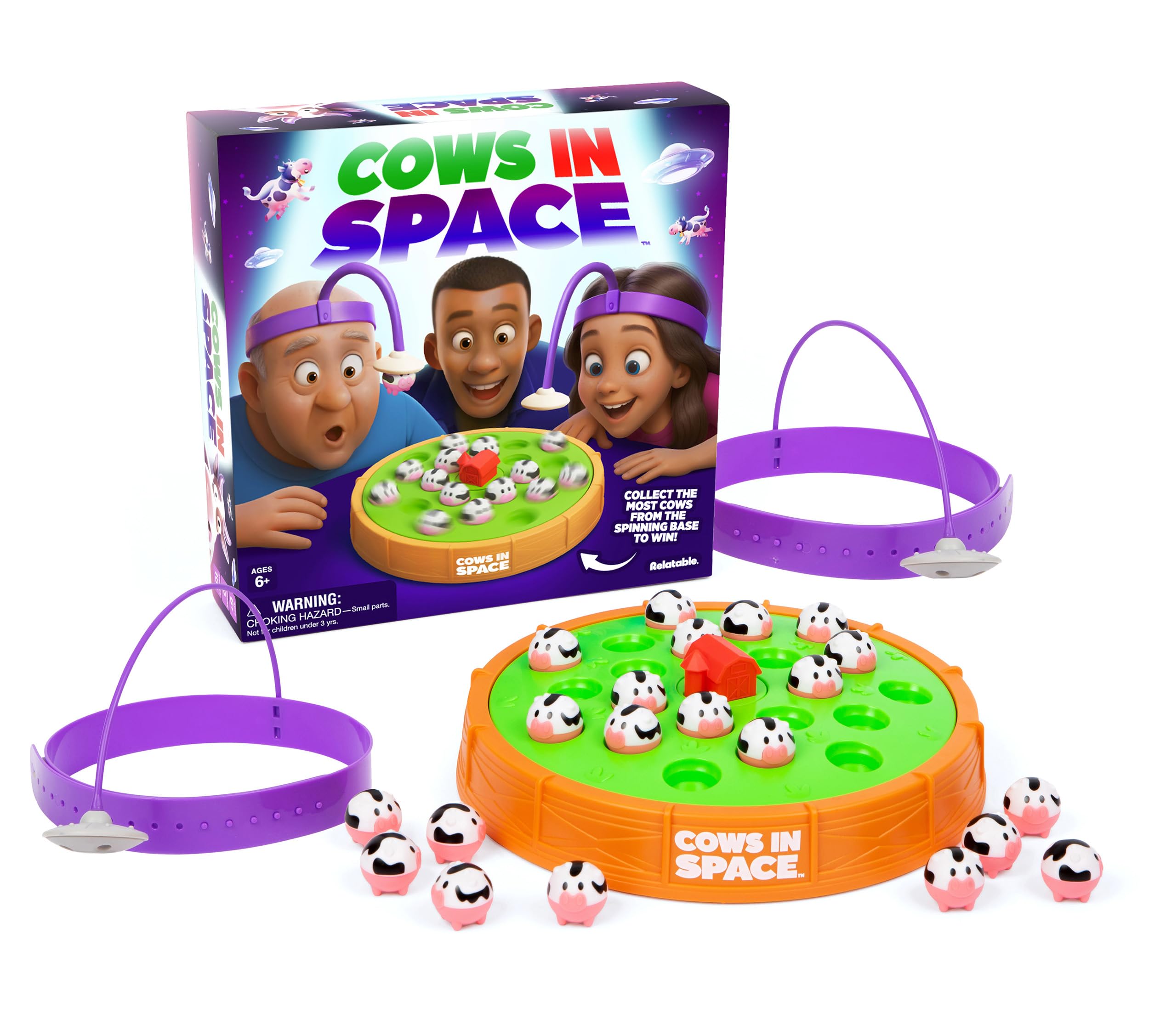 WHAT DO YOU MEME? caja frontal del juego Cows in Space, presentación y contenido visible