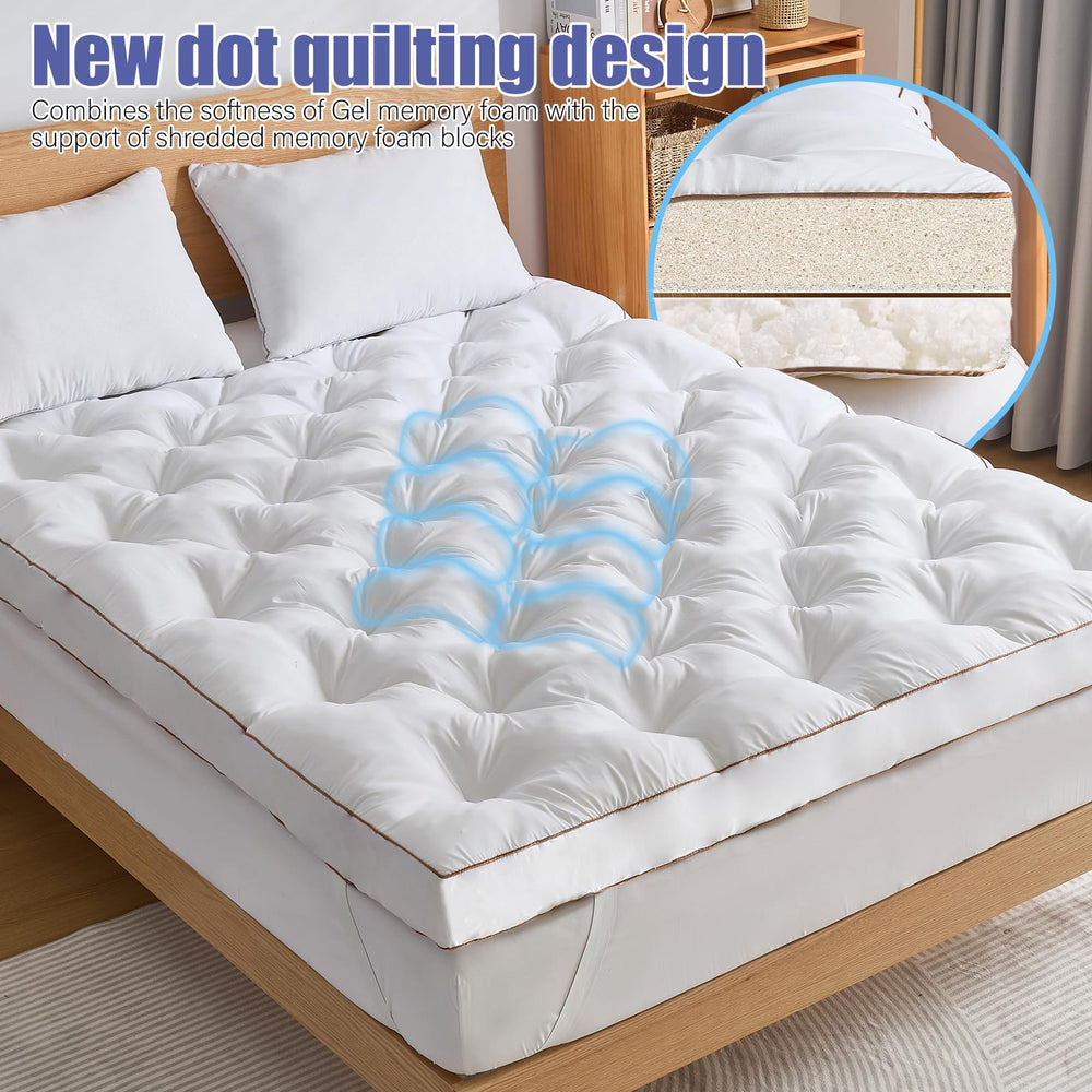 WhatsBedding comparación de grosor 4 pulgadas añade acolchado visible