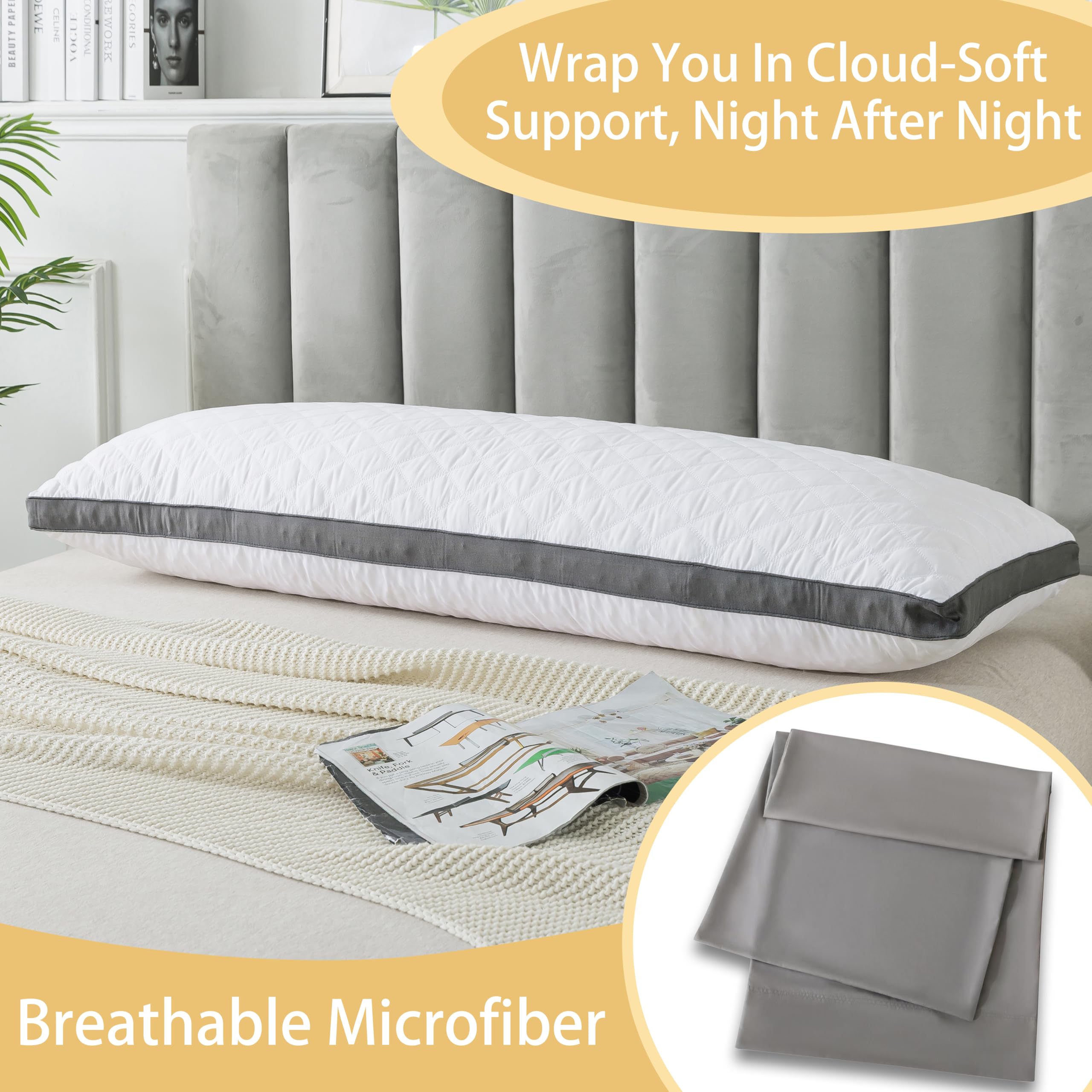 WhatsBedding almohada junto a sábana para ver escala y longitud