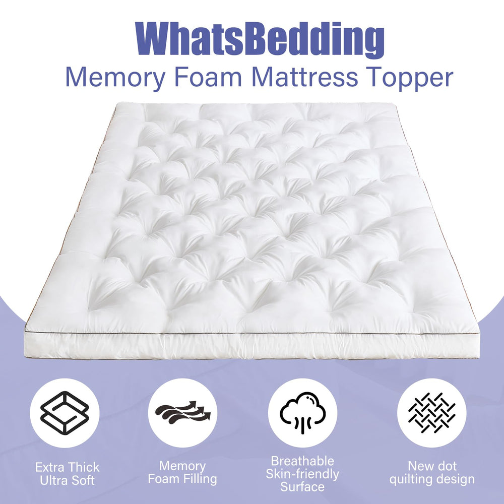 WhatsBedding correas elásticas en esquinas fijan el topper con estabilidad