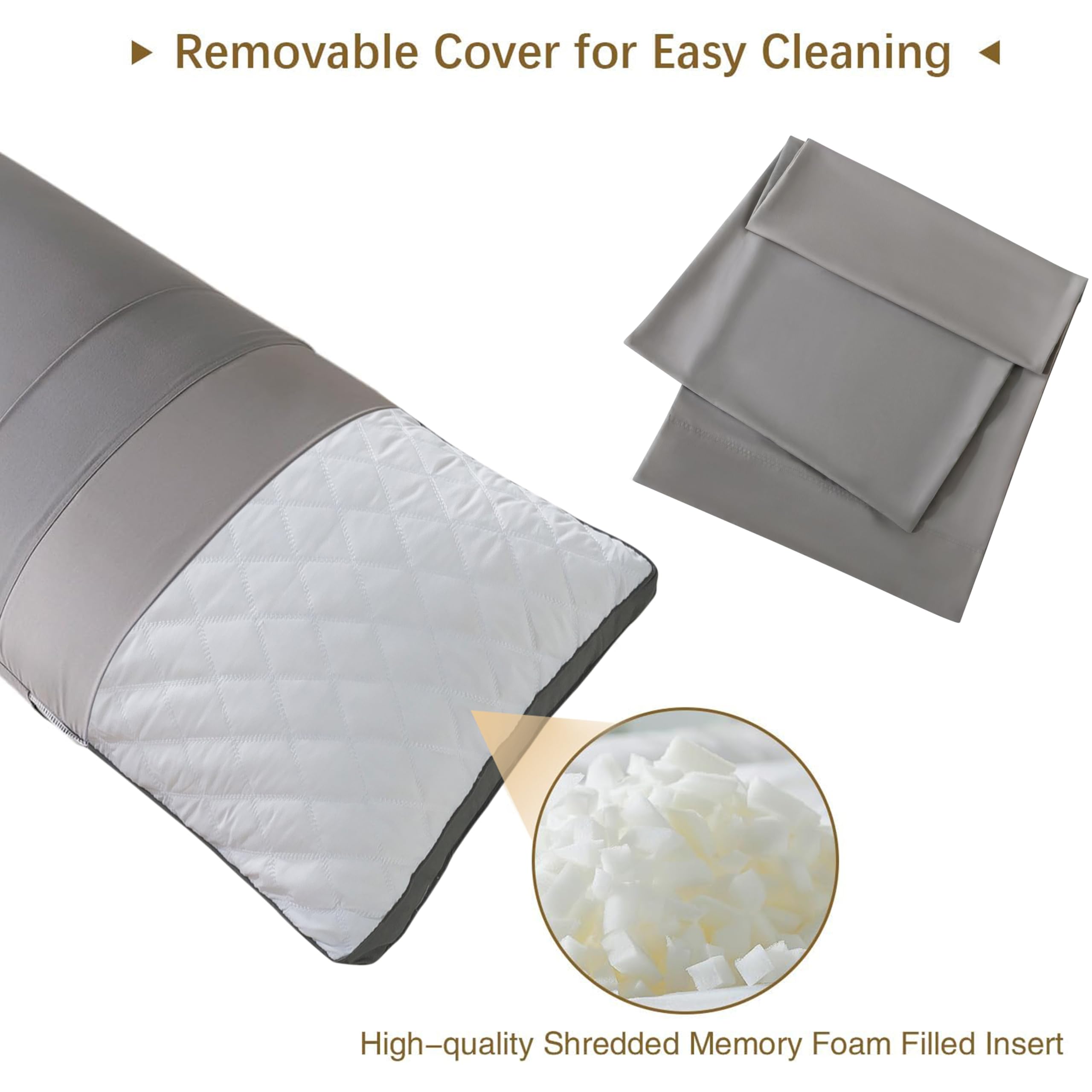 WhatsBedding relleno de memory foam desmenuzado mostrando adaptabilidad