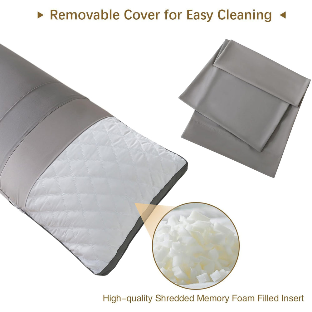 WhatsBedding relleno de memory foam desmenuzado mostrando adaptabilidad