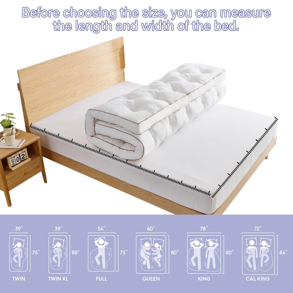 WhatsBedding topper instalado en cama mejora sensación y apariencia