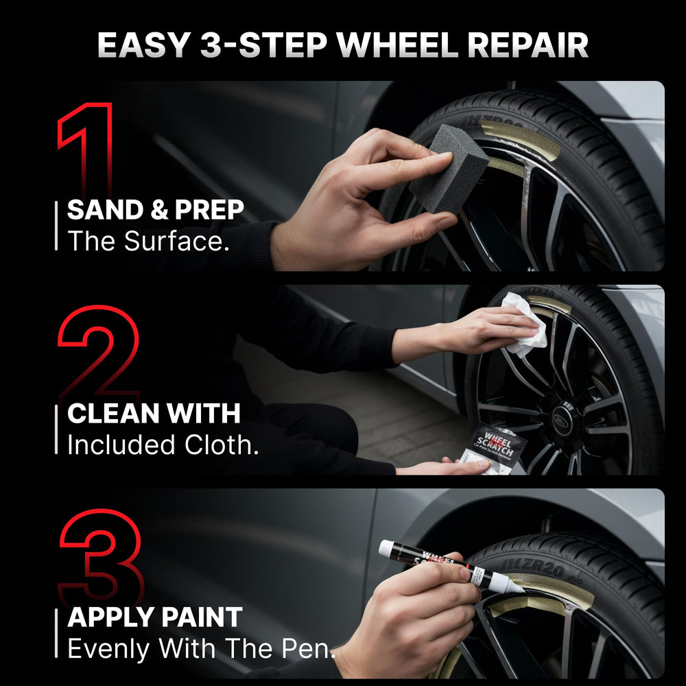 Wheel Scratch Fix: bloque de lijado suave que prepara la superficie eficientemente