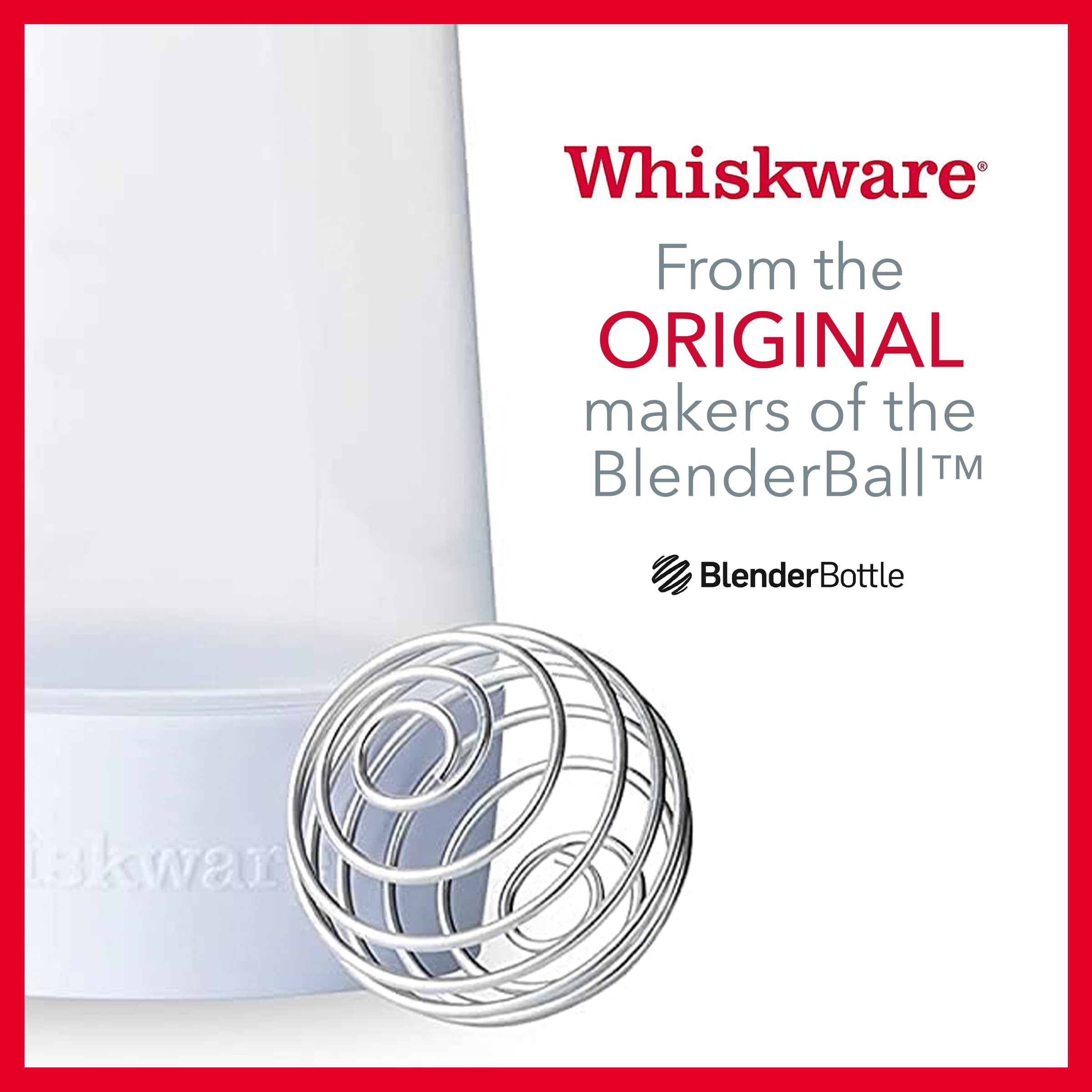 Whiskware comparación de tamaño con taza indicando la capacidad de 4.5 tazas