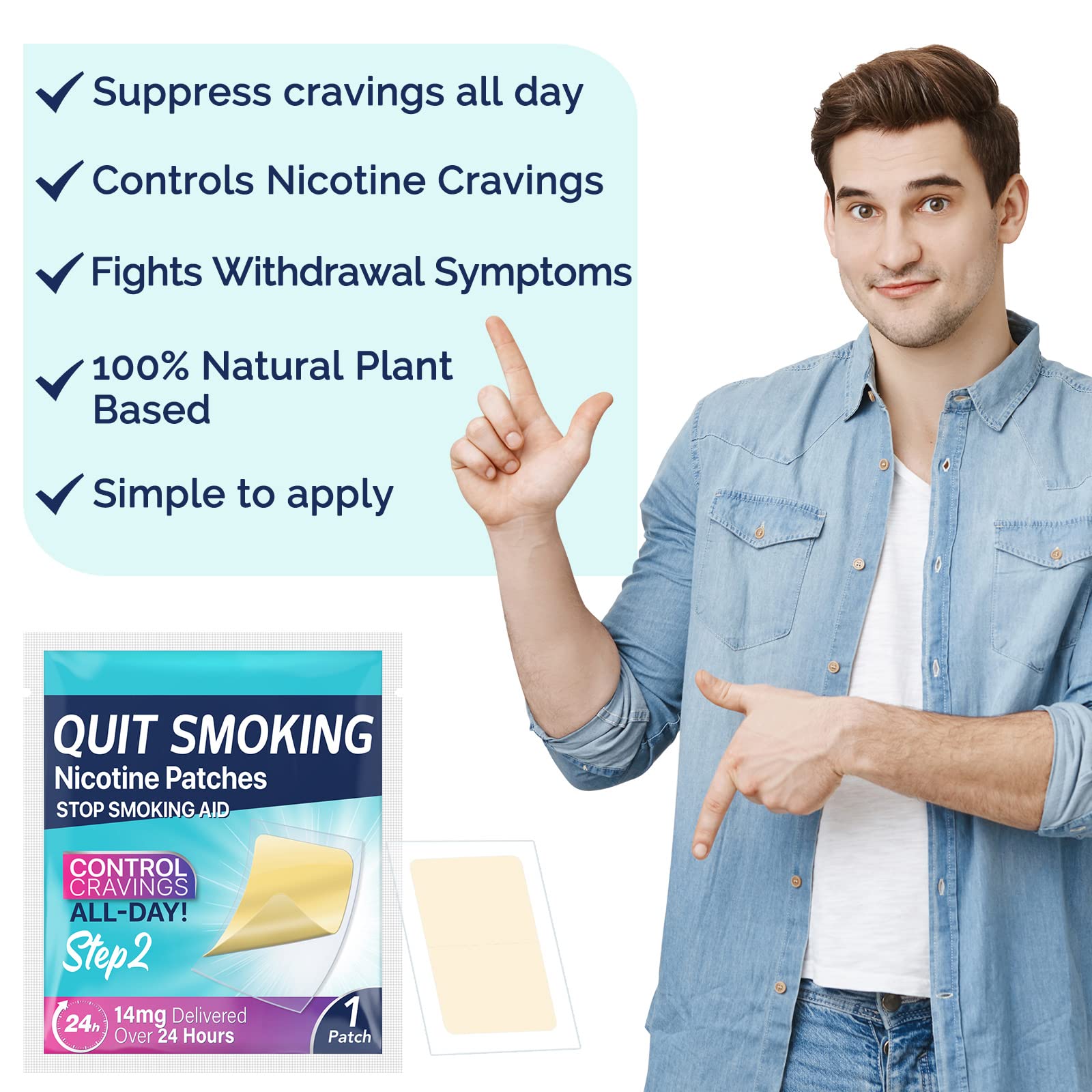 WHLH & WELL-BEING envase abierto con 30 parches para tratamiento mensual práctico