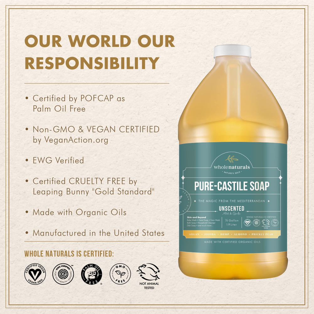 WHOLENATURALS botella al lado de manos para comparar tamaño y rendimiento