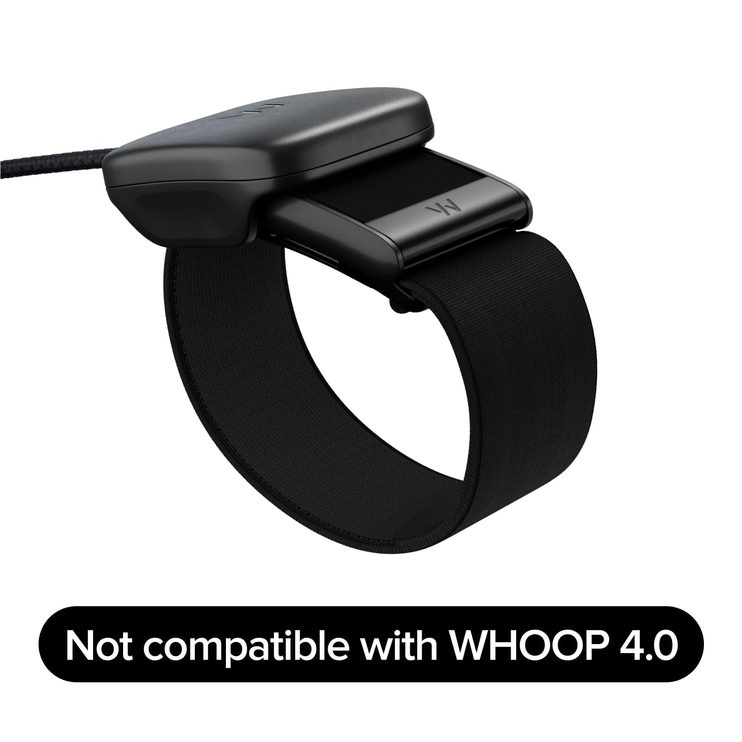 WHOOP detalle del cable de tejido resistente para larga duración