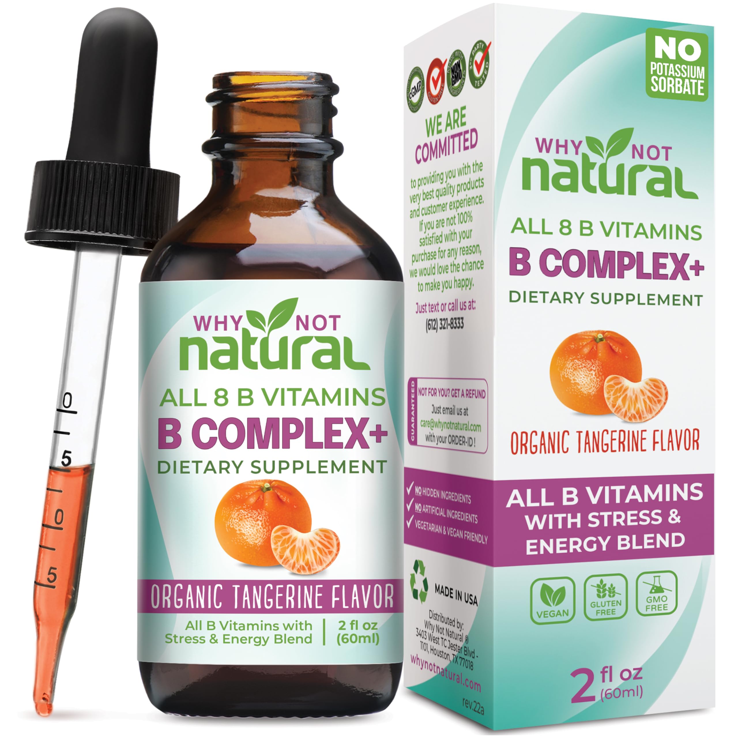 Why Not Natural frente del envase muestra fórmula completa B y beneficios