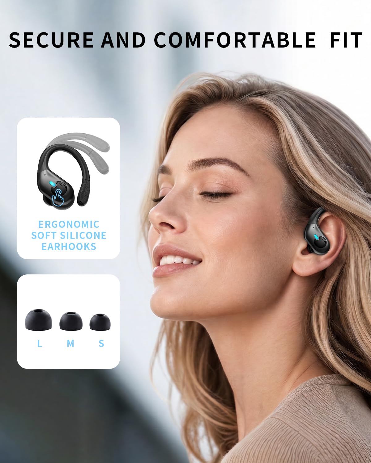 WHYKJTEK gancho flexible colocado en la oreja para estabilidad deportiva