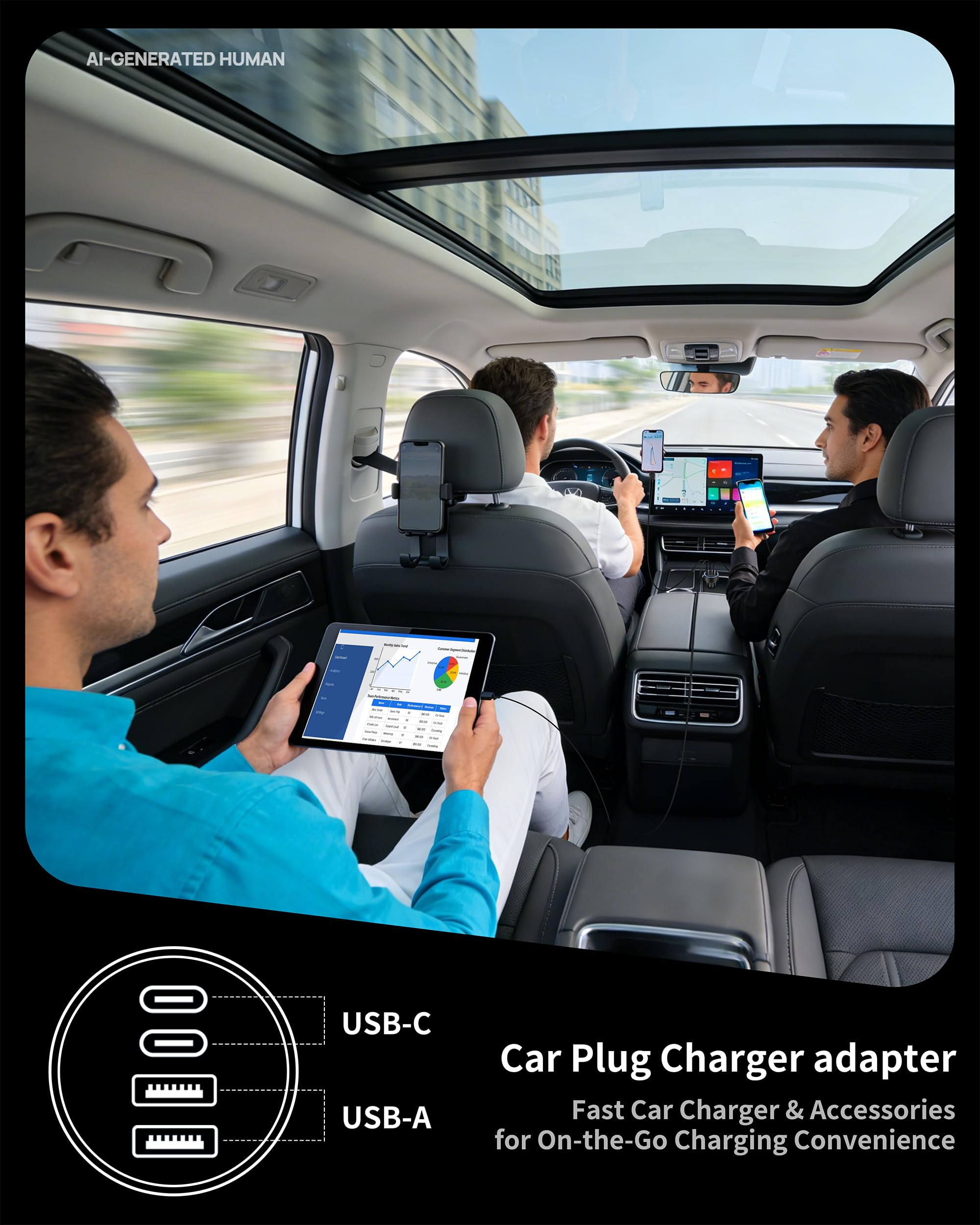 WIDAQUO en maletero con familia en carretera, ideal para viajes largos