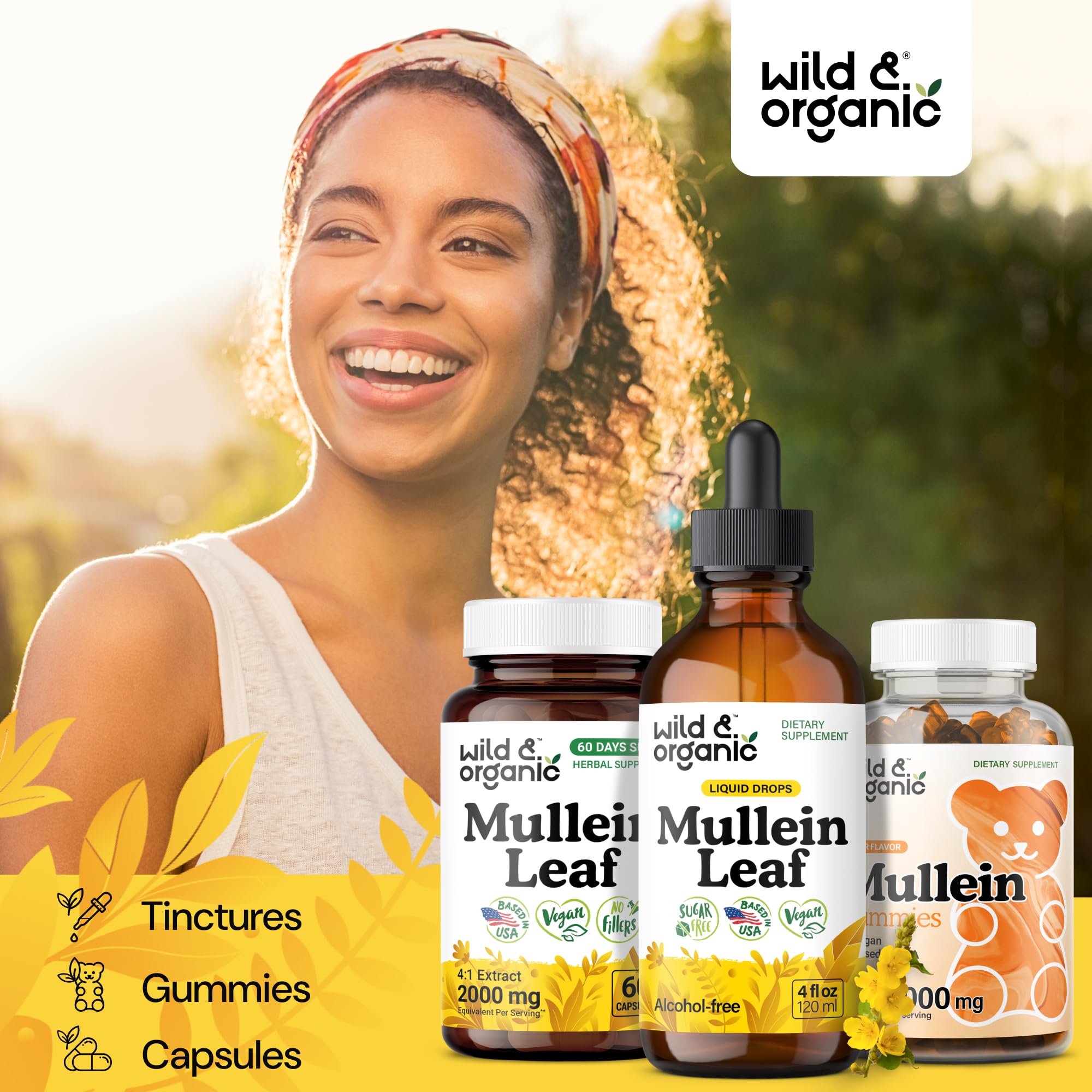 Wild & Organic cuentagotas vertiendo gotas para dosificación precisa
