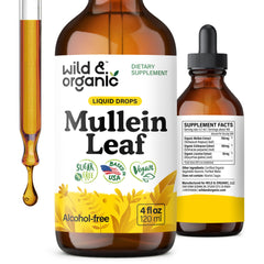 Wild & Organic frasco frontal mostrando etiqueta clara y beneficios