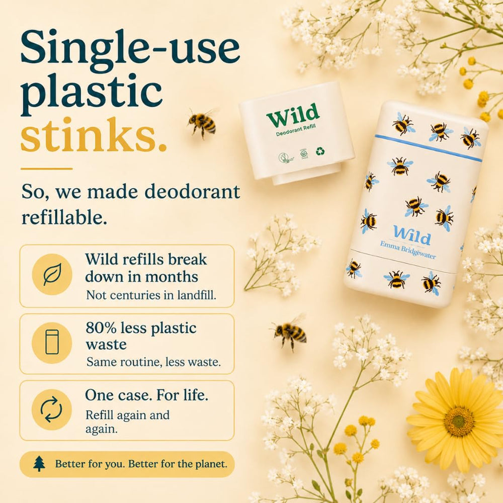 Wild estuche en baño minimalista, compromiso ecológico visible