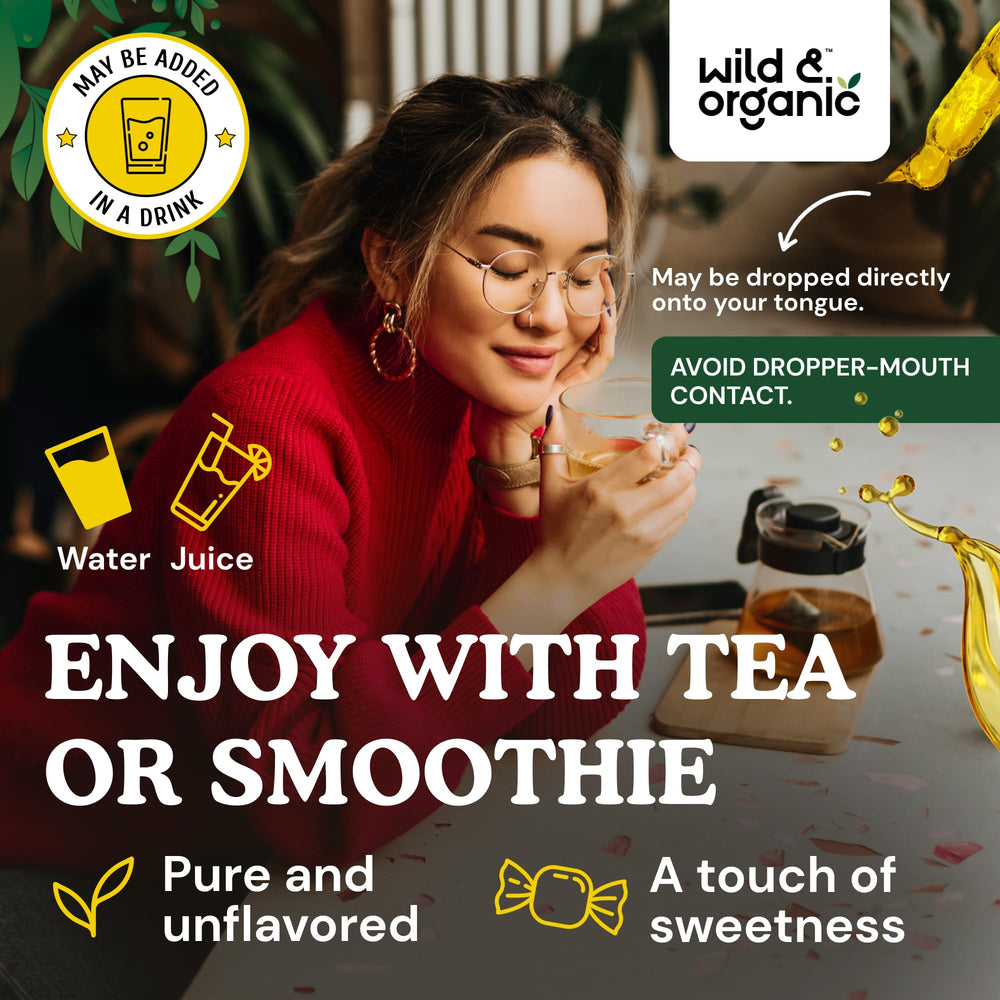 Wild & Organic toma sublingual práctica para dosificación rápida