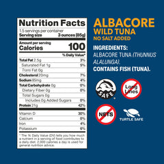 Wild Planet lata junto a regla para comparar tamaño y porción conveniente