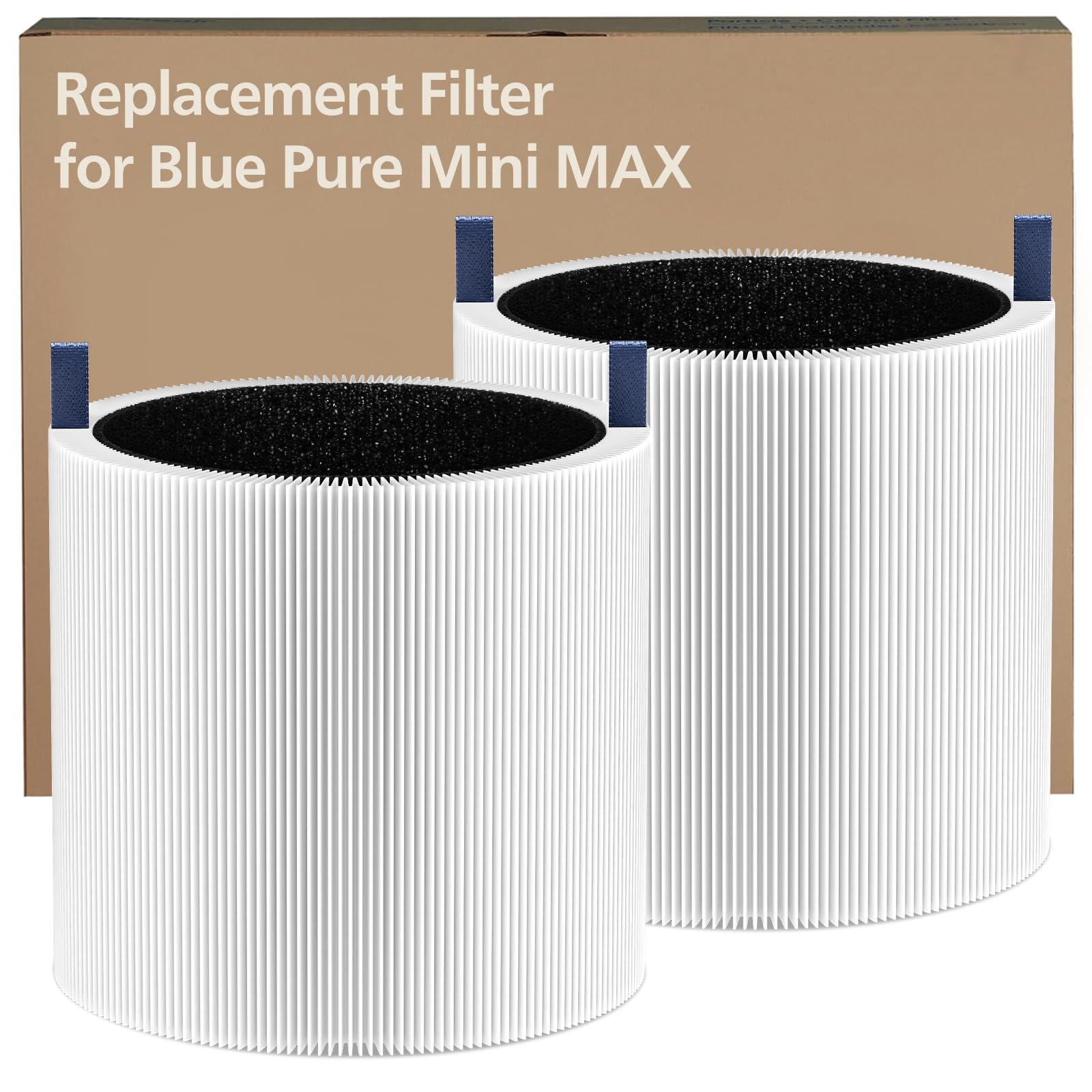 WILERDA filtro Mini Max frontal mostrando forma y ajuste, optimiza rendimiento del purificador