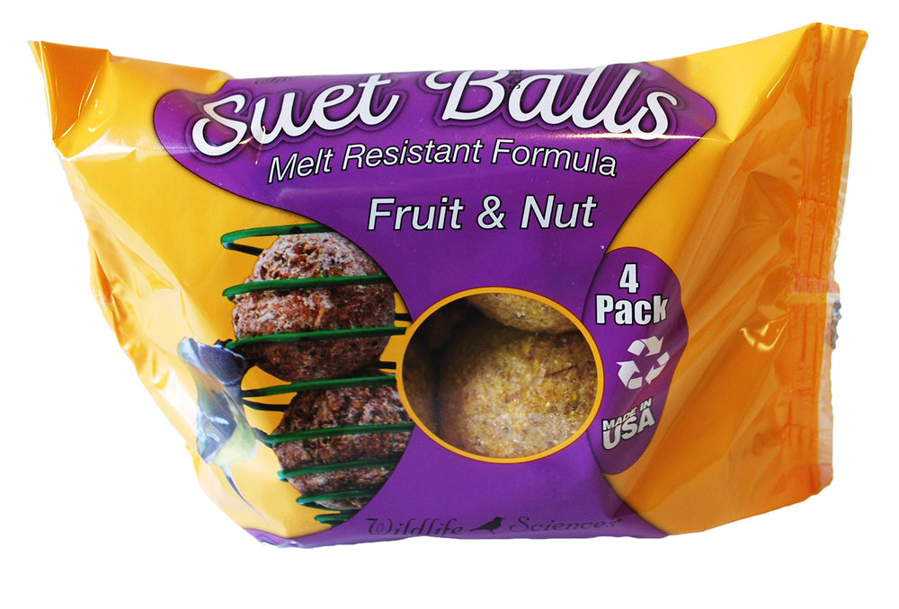 Wildlife Sciences suet ball next to ruler showing 2.5 inch size for portion clarity benefit