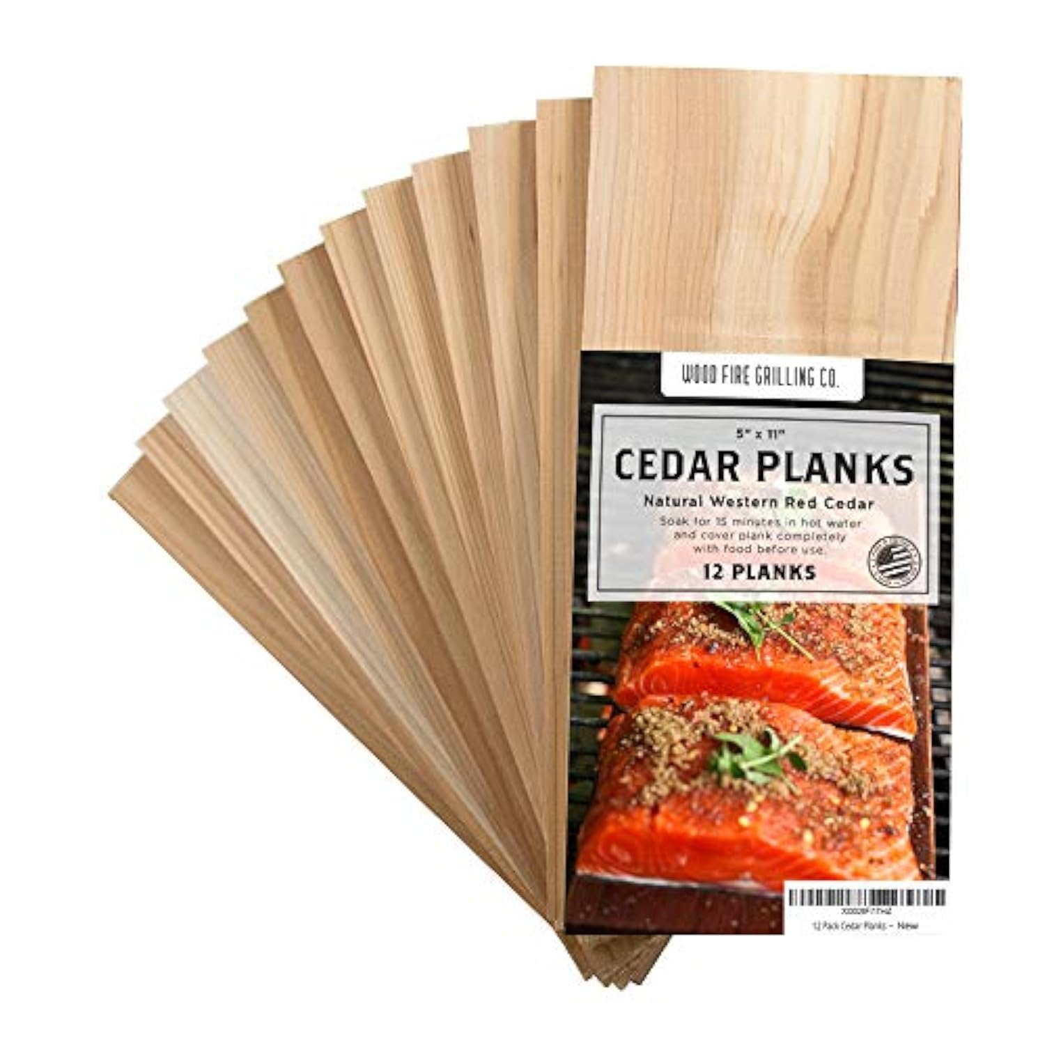 Wildwood Grilling empaque frontal de tablas de cedro, mejora el sabor y la presentación