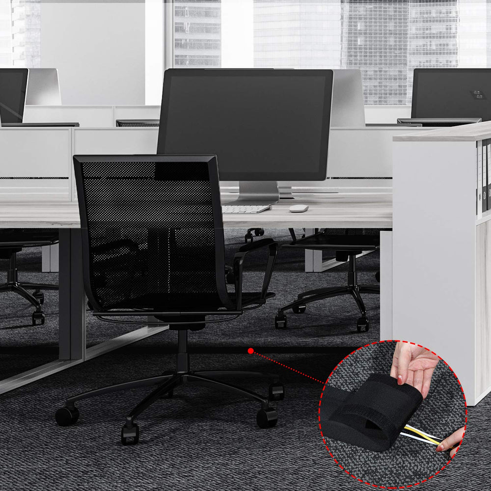 WILLBOND en salón ordenando cables para apariencia más limpia
