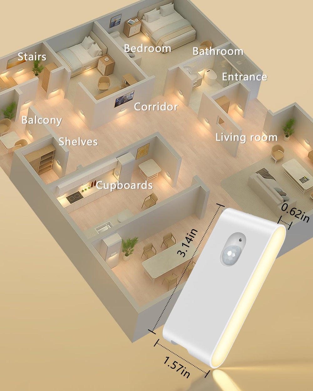 WILLED luz en habitación infantil creando ambiente cálido y guía nocturna