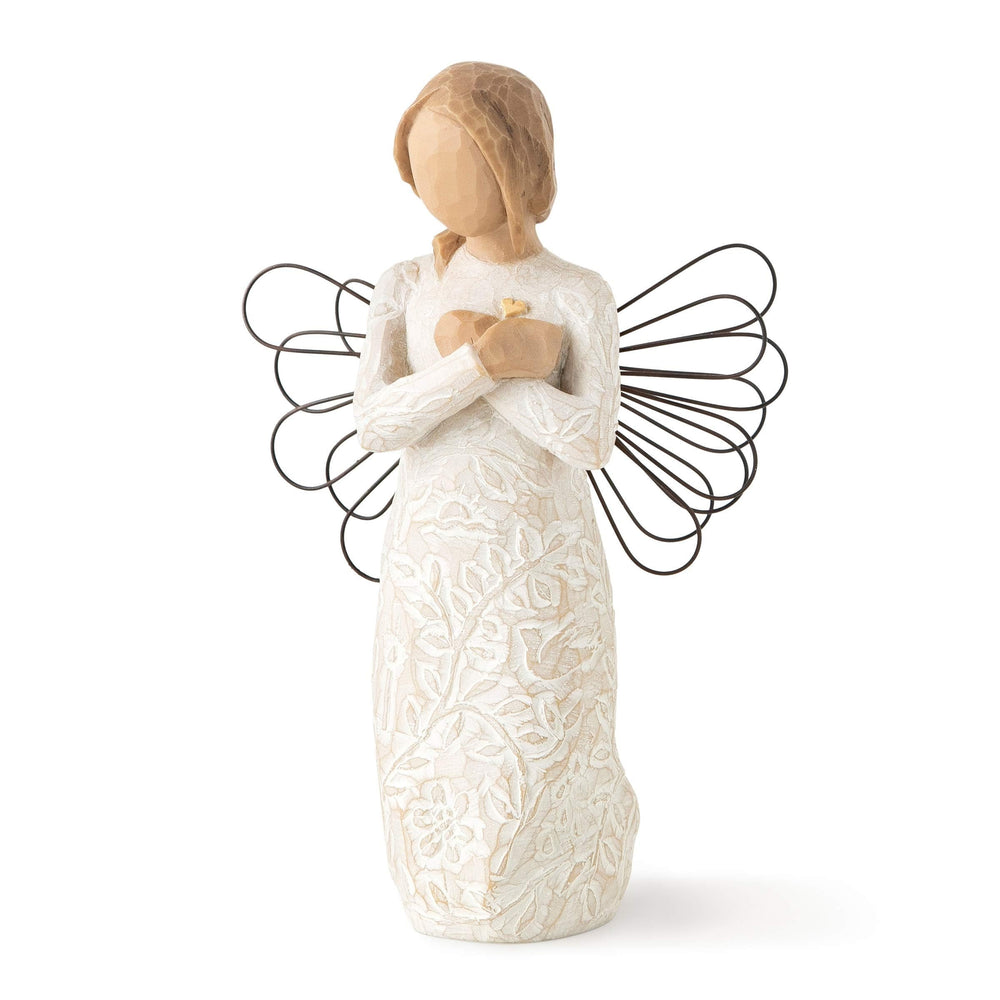 Willow Tree figura frente mostrando postura serena y consuelo