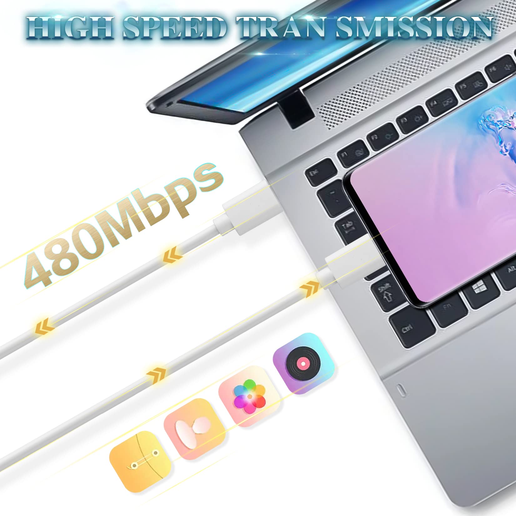 WILLTOP zoom del puerto USB-C y etiqueta, identificación segura de potencia y compatibilidad
