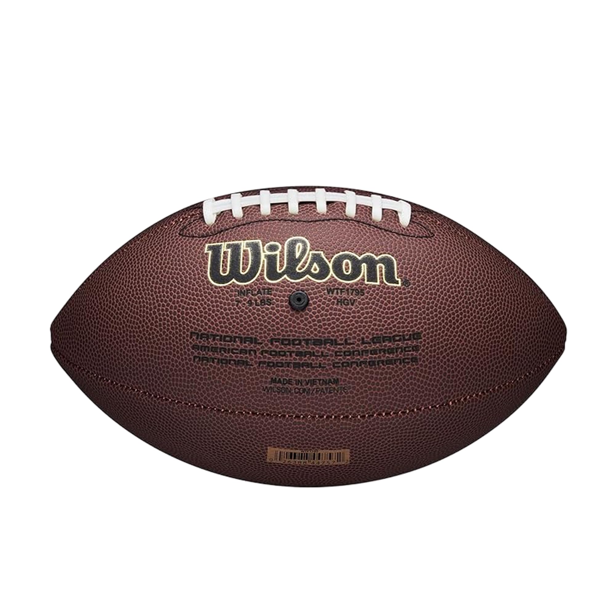WILSON primer plano del cordaje NFL que ayuda a la colocación de los dedos