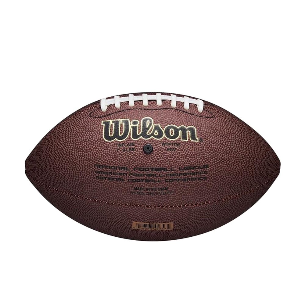WILSON primer plano del cordaje NFL que ayuda a la colocación de los dedos