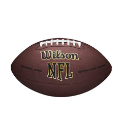 WILSON balón frontal con logo NFL mostrando diseño oficial y agarre mejorado