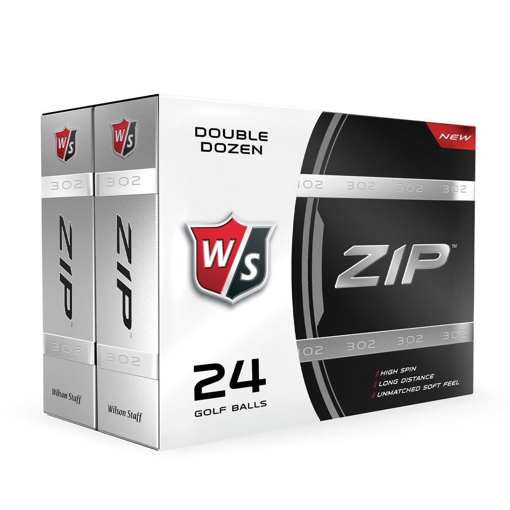 Wilson Staff Zip etiqueta con detalles de producto y beneficio de tecnología de núcleo
