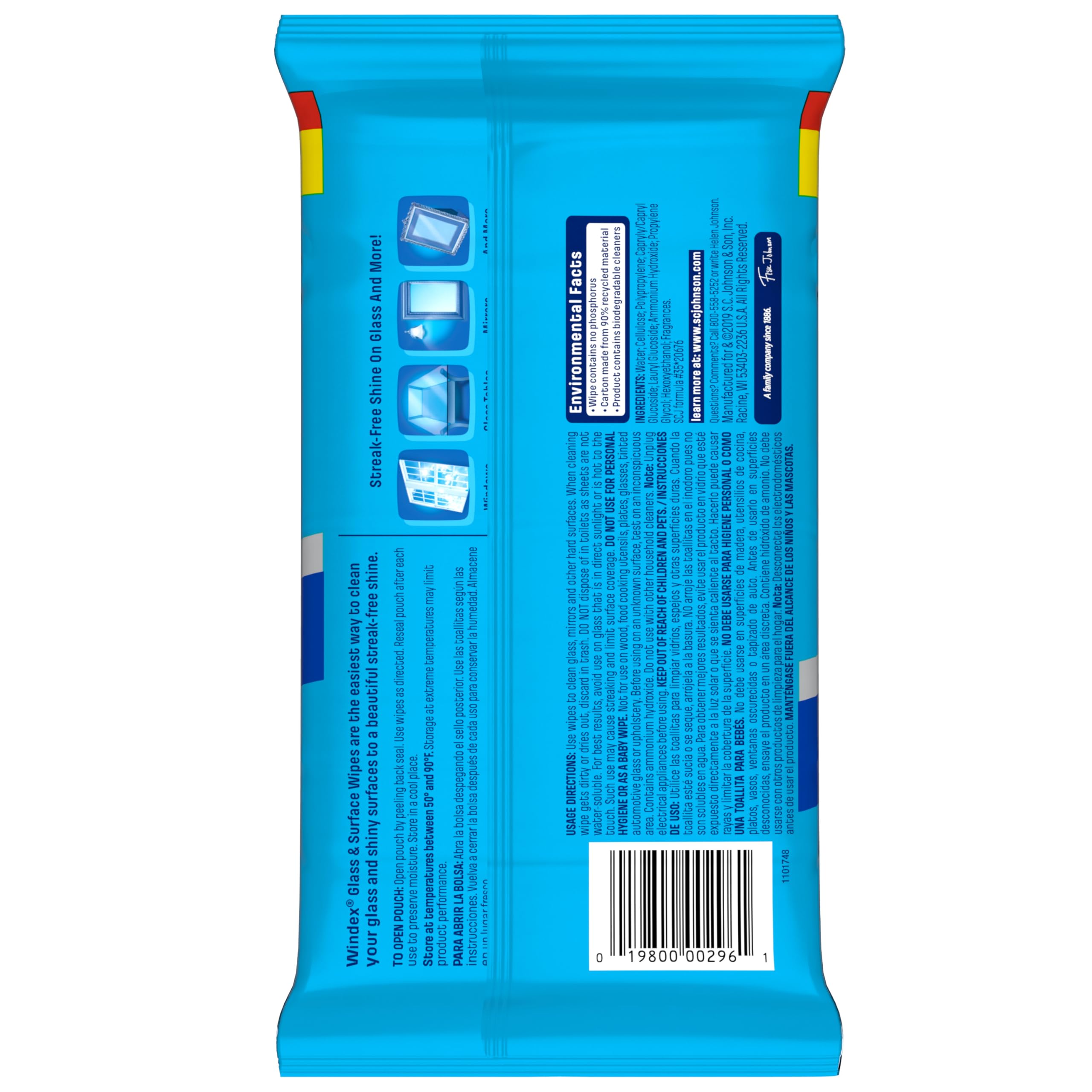 Windex toallitas en sala como recurso práctico para el hogar